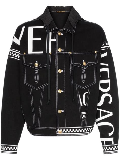 versace logo denim jacket|gianni Versace vice style jacket.